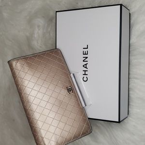 Chanel Metallic Bicolore Quilted Wallet with Box